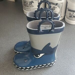 Children's Shark Adventure Boots - Navy and Gray